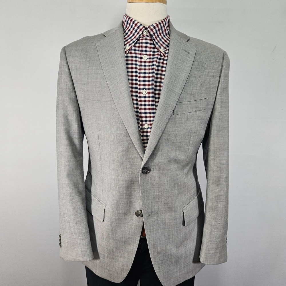 Apt.9 Men's Sport Coat Blazer Two Button Light Gray Shark Skin Wool Modern 40S‎
